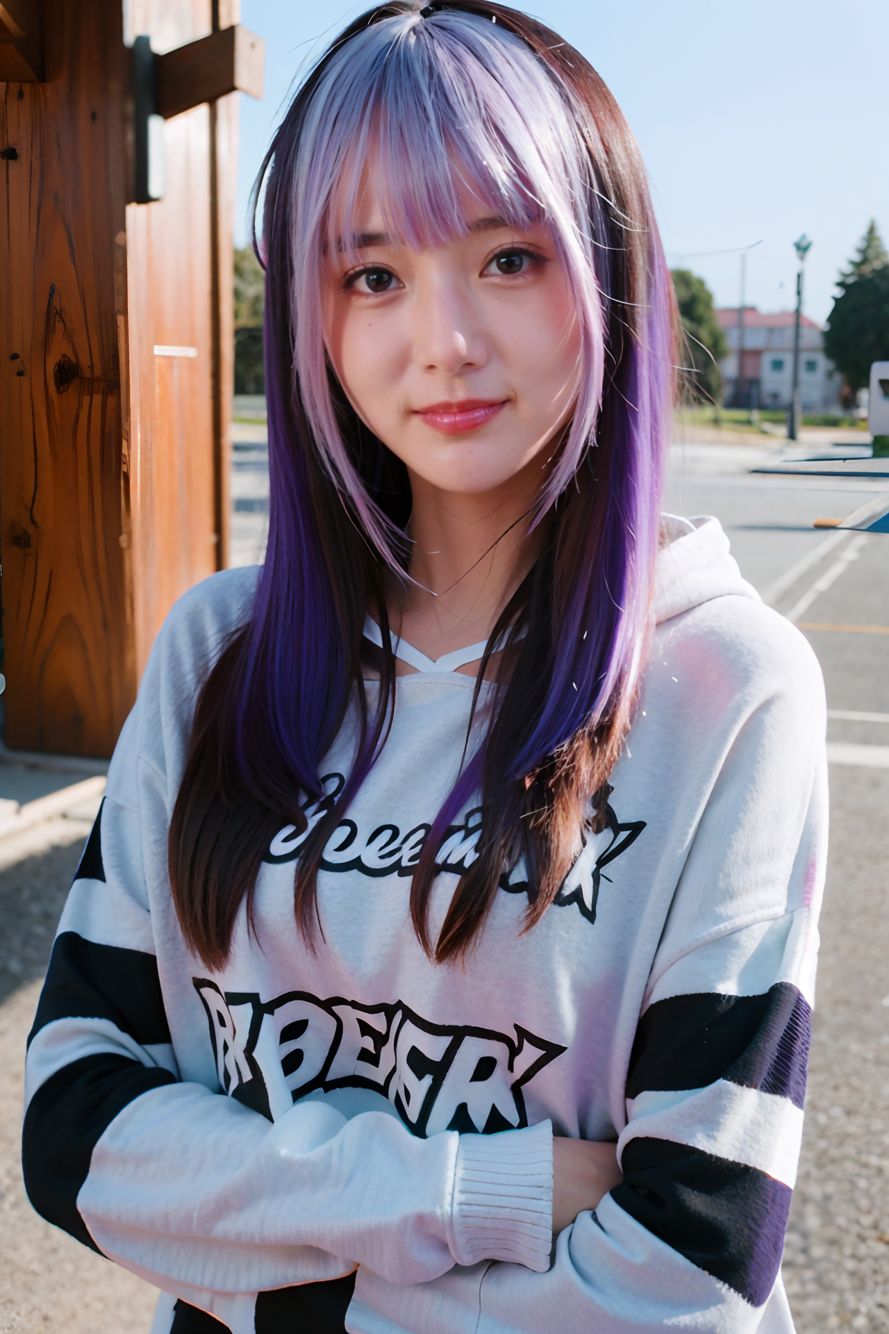 03429-1658506358-1girl, purple hair, looking at viewer, light smile,(upper body_1.2),  hoodie, _crossed arms, ___masterpiece,best quality,ultimat.png